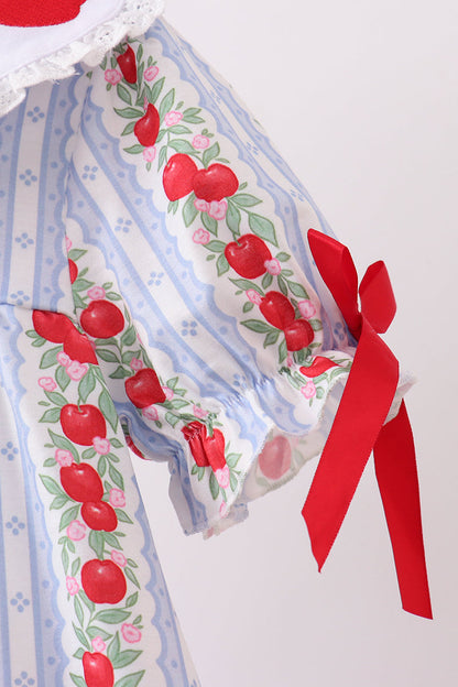 Red Apple Embroidered Dress
