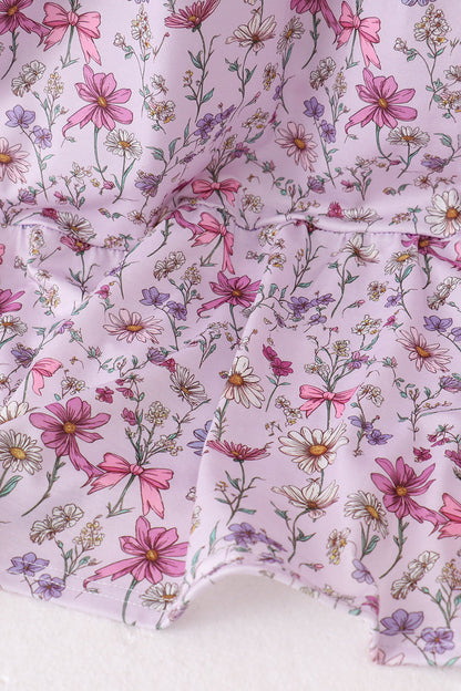 Purple Garden Ruffle Mom Dress