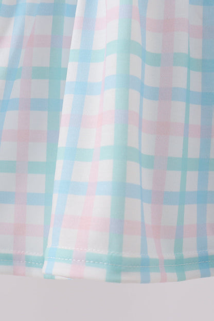 Blue Plaid Ruffle Bloomer Set