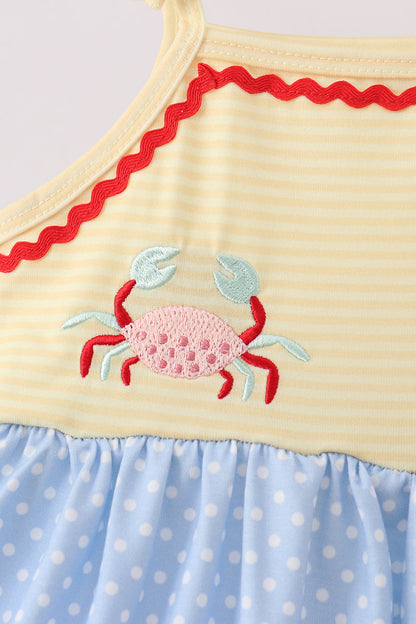 Blue Crab Applique Dress