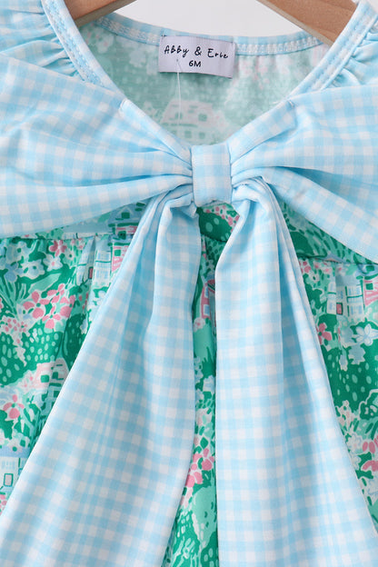 Green house floral Bow Bubble