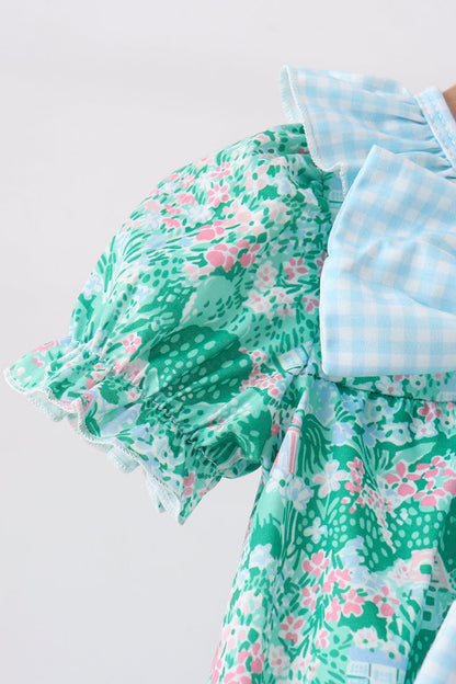 Green house floral Bow Bubble