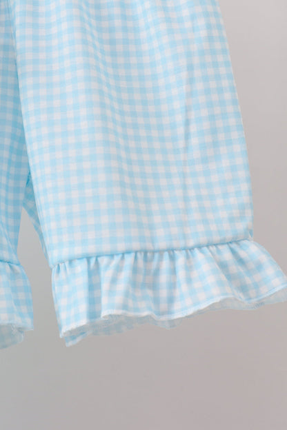 Green house floral Ruffle Shorts Set