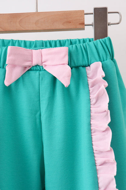 Green Floral Ruffle Jogger Set
