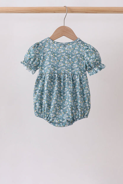 Teal Floral Lace Bow Bubble
