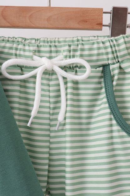 Teal Stripe Jogger Set