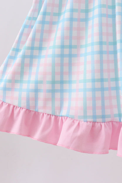 Pink Crocodile Smocked Gingham Dress