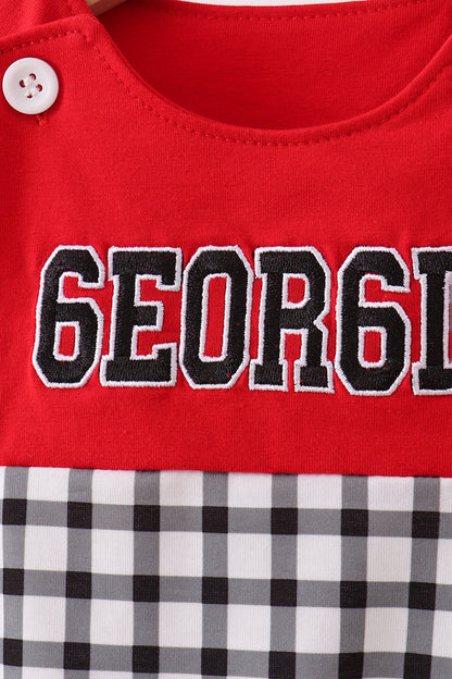 Red Georgia Applique Gingham Jon Jon