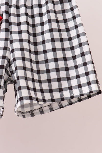 Red Georgia Applique Gingham Shorts Set