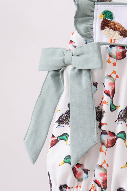 Sage Mallard French Knot Ruffle Bubble