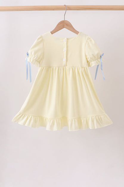 Cream smocked ruffle dress