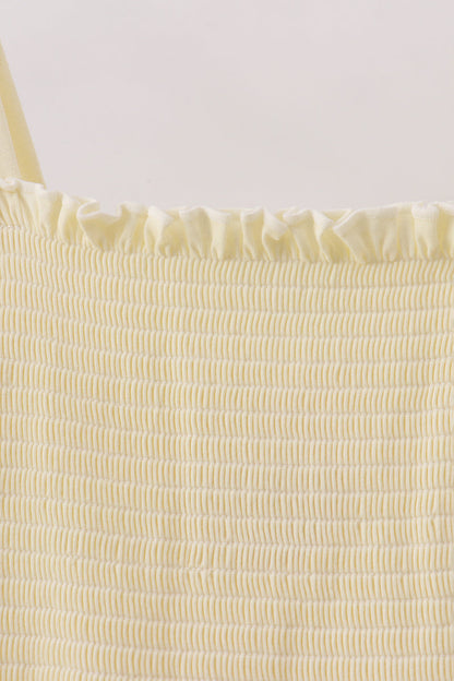 Cream smocked mom dress