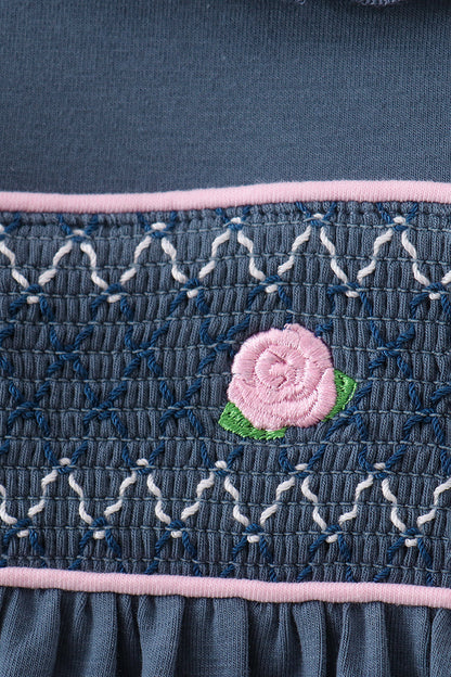Garden Rose Smocked Ruffle Dress
