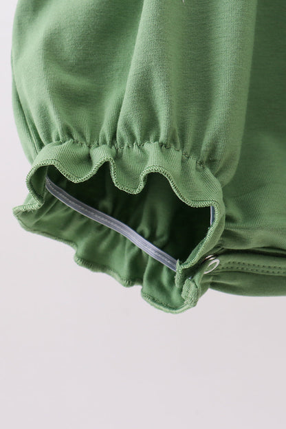 Green Sunflower Applique Ruffle Bubble