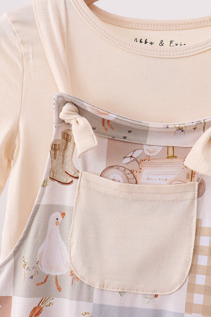 Khaki Goose Bamboo 2PC Romper Set