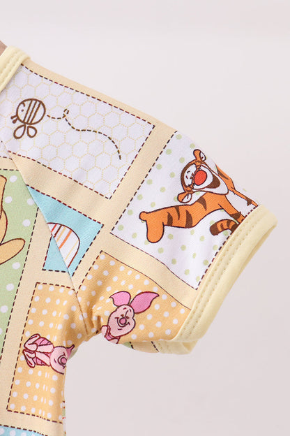Yellow winnie the pooh bamboo romper