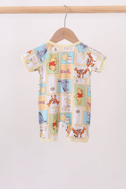 Yellow winnie the pooh bamboo romper