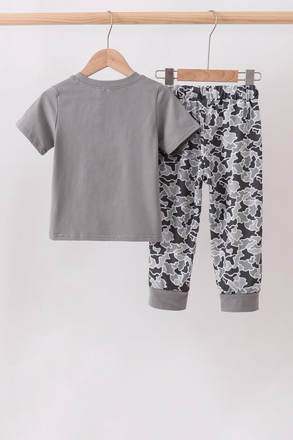 Grey Camouflage Jogger Set