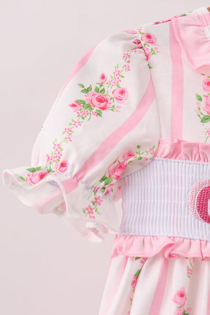 Pink Pumpkin Embroidery Ruffle Bloomer Set