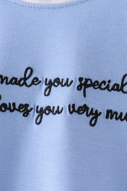 Blue Embroidery Bubble