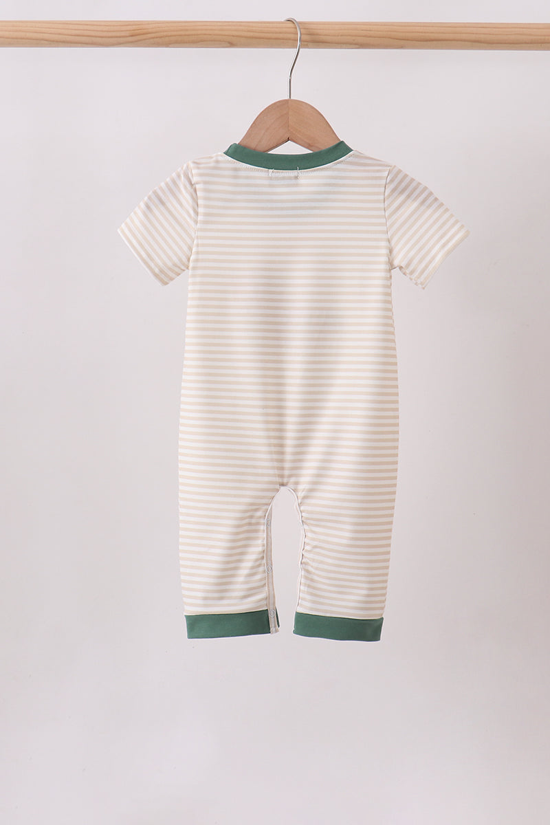 Brown Stripe Mallard Applique Romper