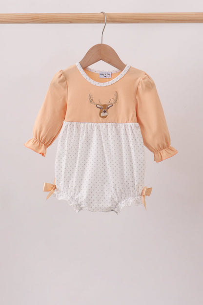 Beige Deer Embroidery Bubble