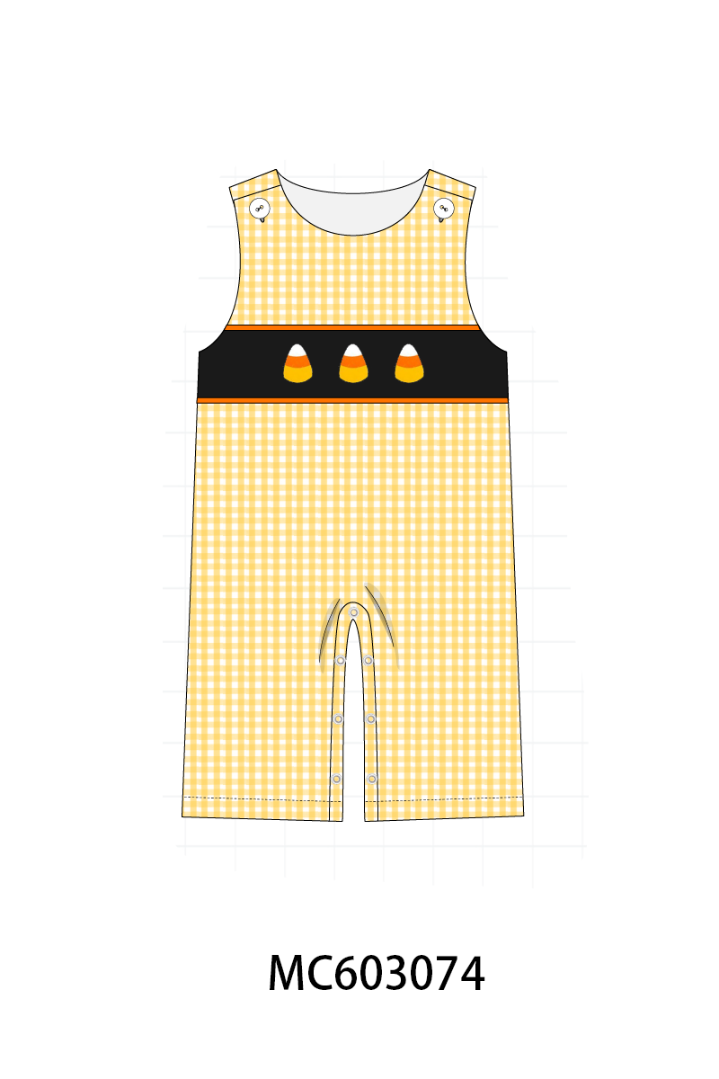 Mustard Candy Embroidery Gingham Jon Jon