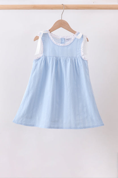 Blue Jacquard Lace Dress