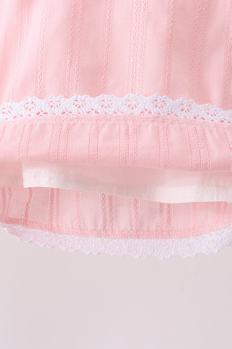 Pink Lace Jacquard Bloomer Set