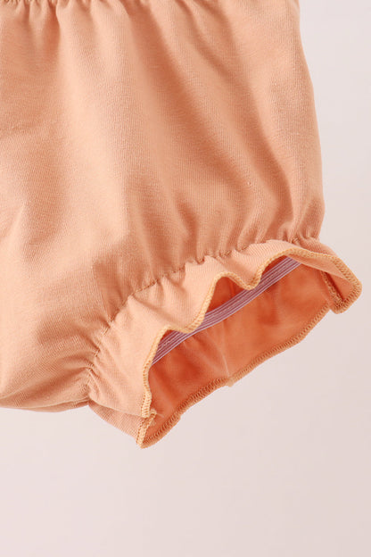 Floral Pumpkin Embroidery Ruffle Bloomer Set