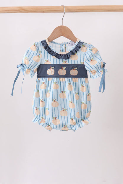 Blue Pumpkin Embroidery Ruffle Bubble