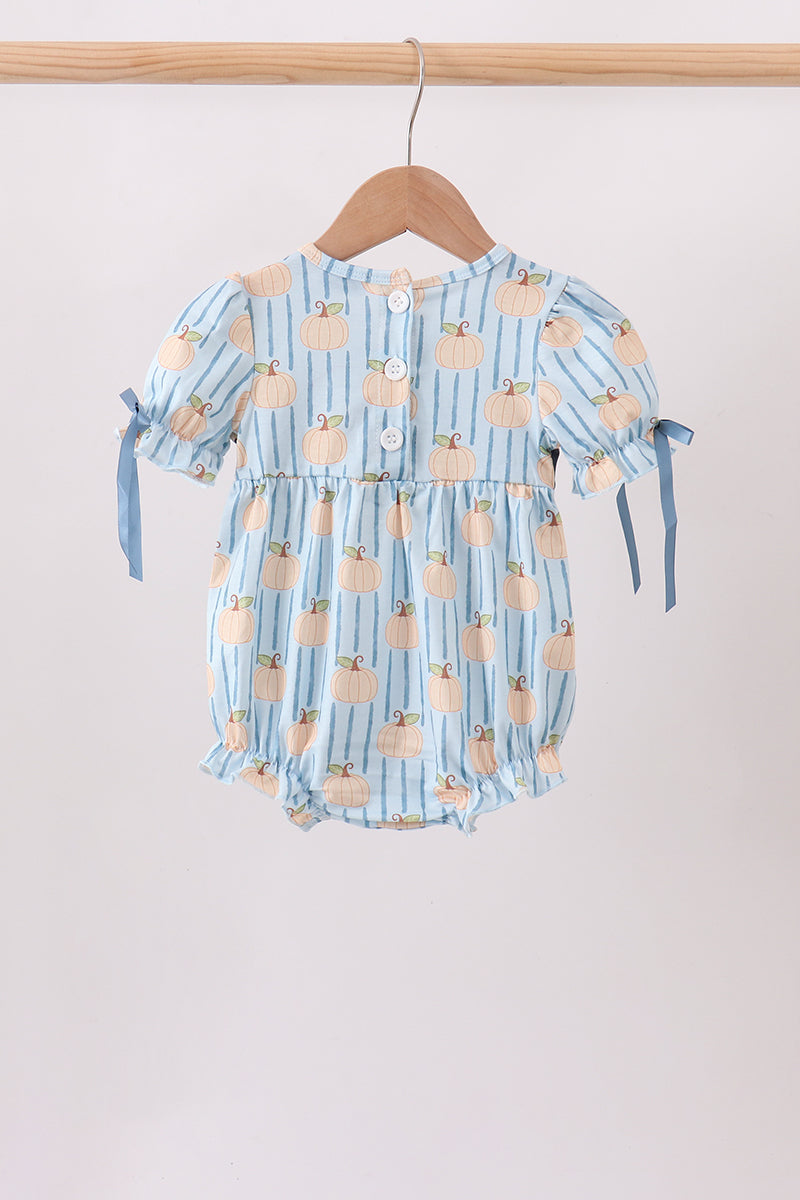 Blue Pumpkin Embroidery Ruffle Bubble