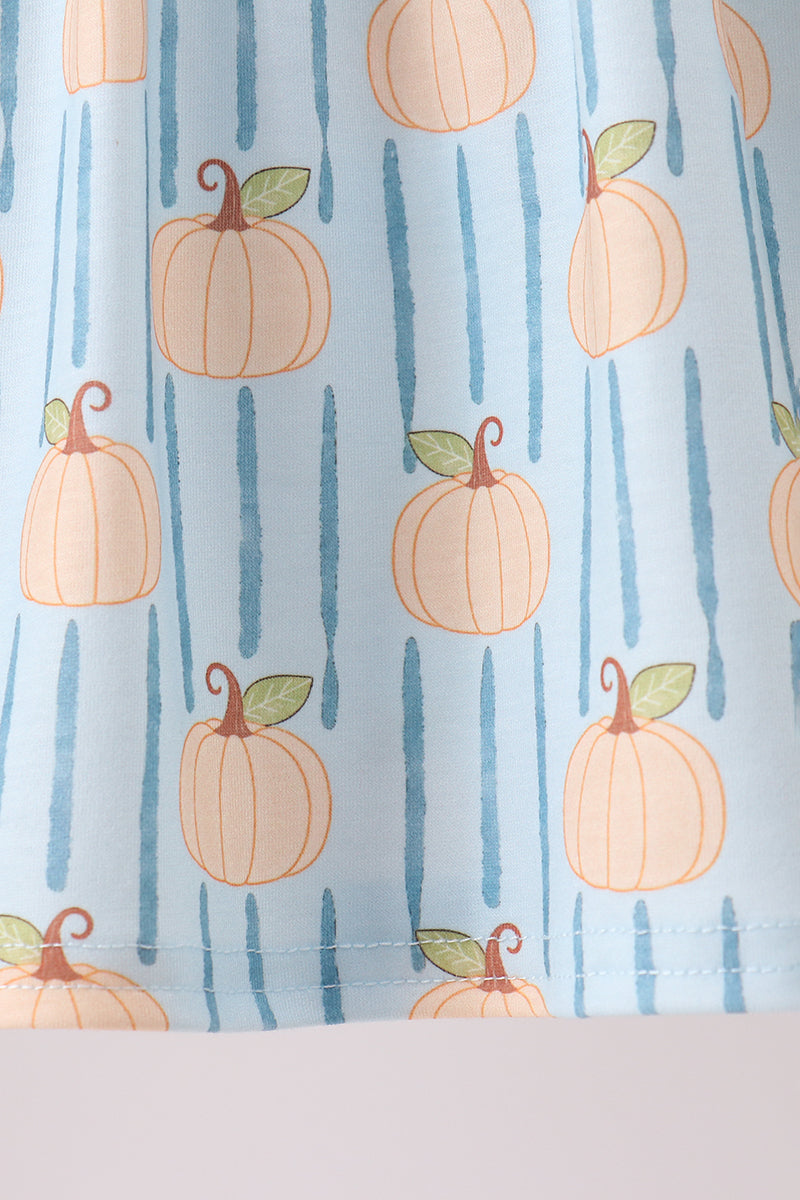 Blue Pumpkin Embroidery Ruffle Shorts Set