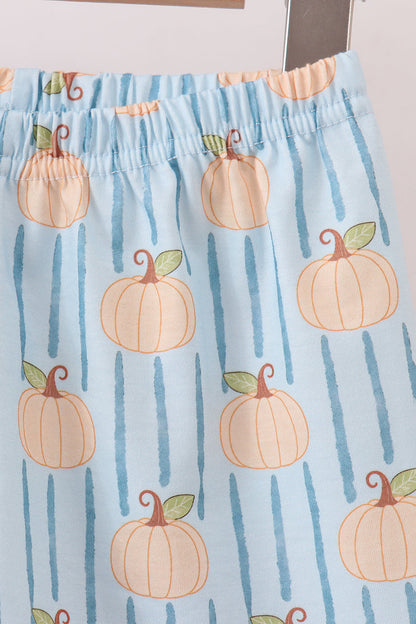 Blue Pumpkin Embroidery Shorts Set