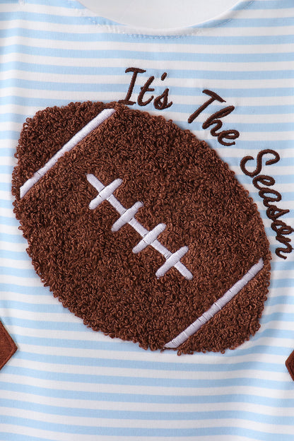 Blue Stripe Football French Knot Jon Jon