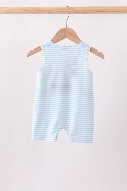 Blue Stripe Football French Knot Jon Jon