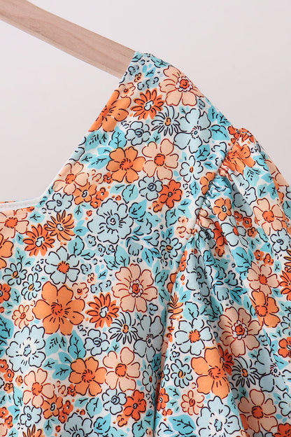 Orange Floral Mom Dress