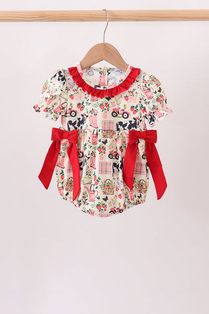 Maroon Farmland Ruffle Bubble