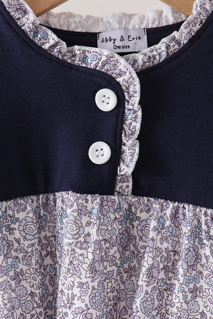 Navy Floral Gown