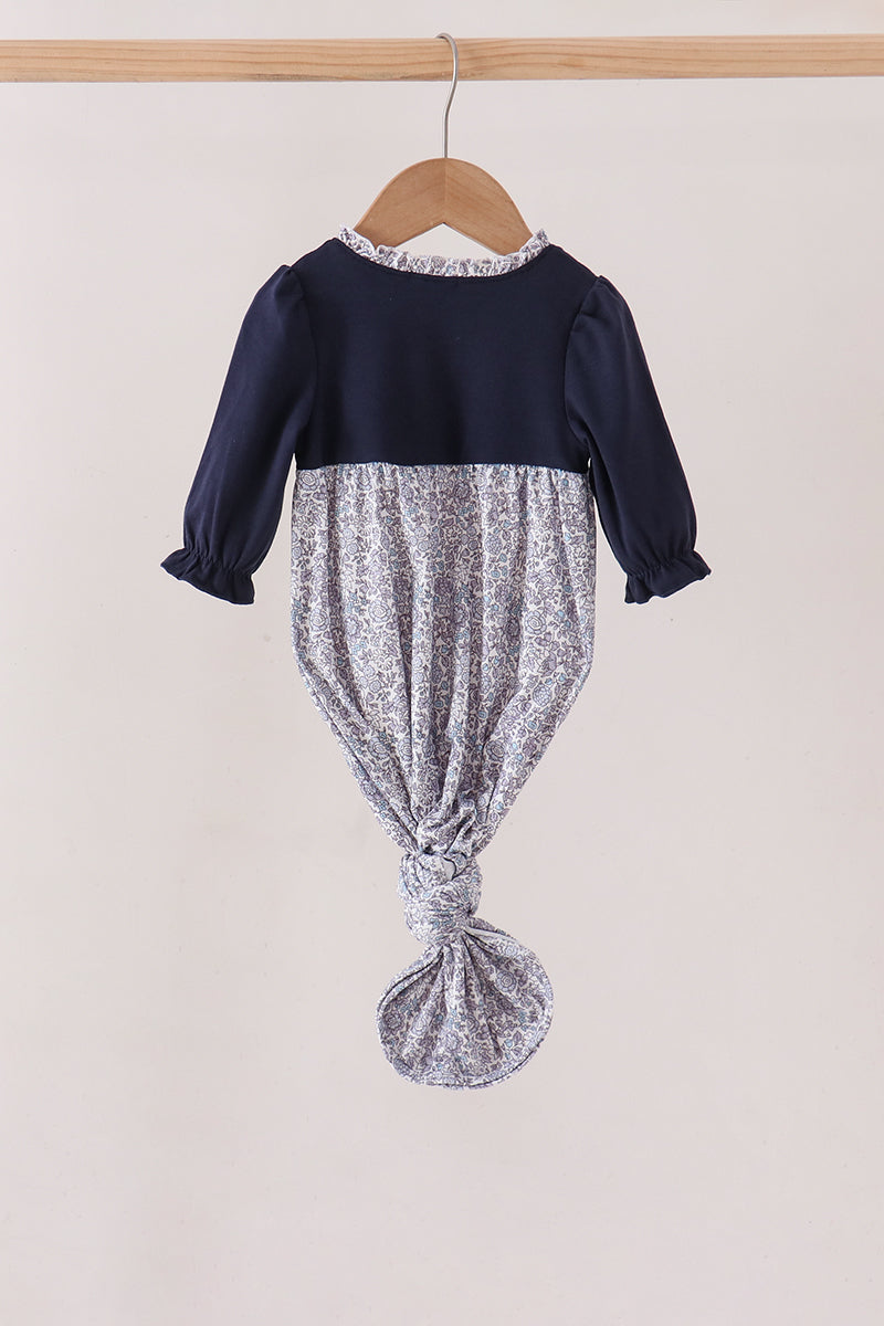 Navy Floral Gown