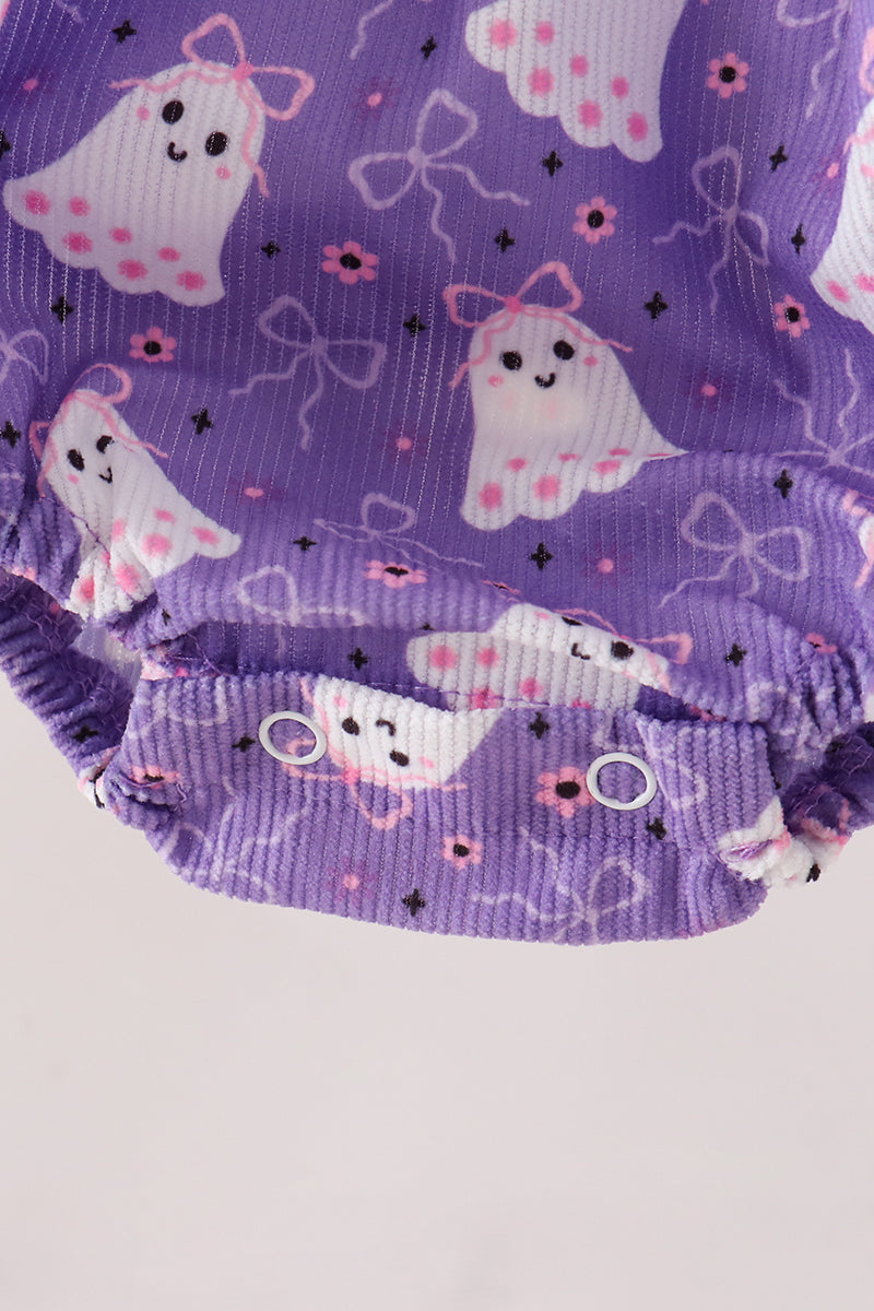 Purple Spooky cute Smocked Bubble