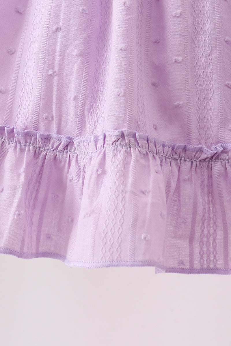 Purple Candy Smocked Ruffle Shorts Set