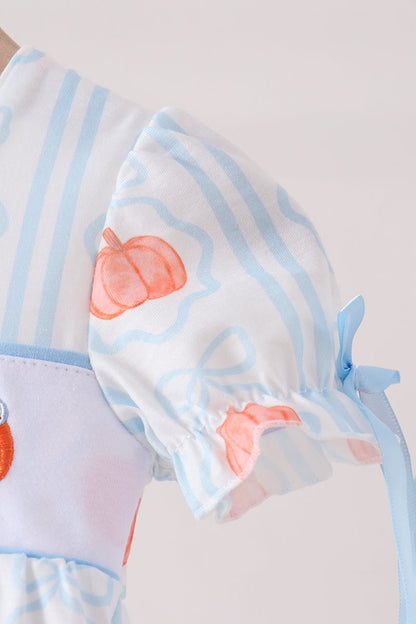 Blue Pumpkin Embroidery Bubble