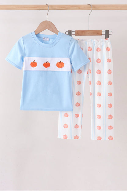 Blue Pumpkin Embroidery Pants Set