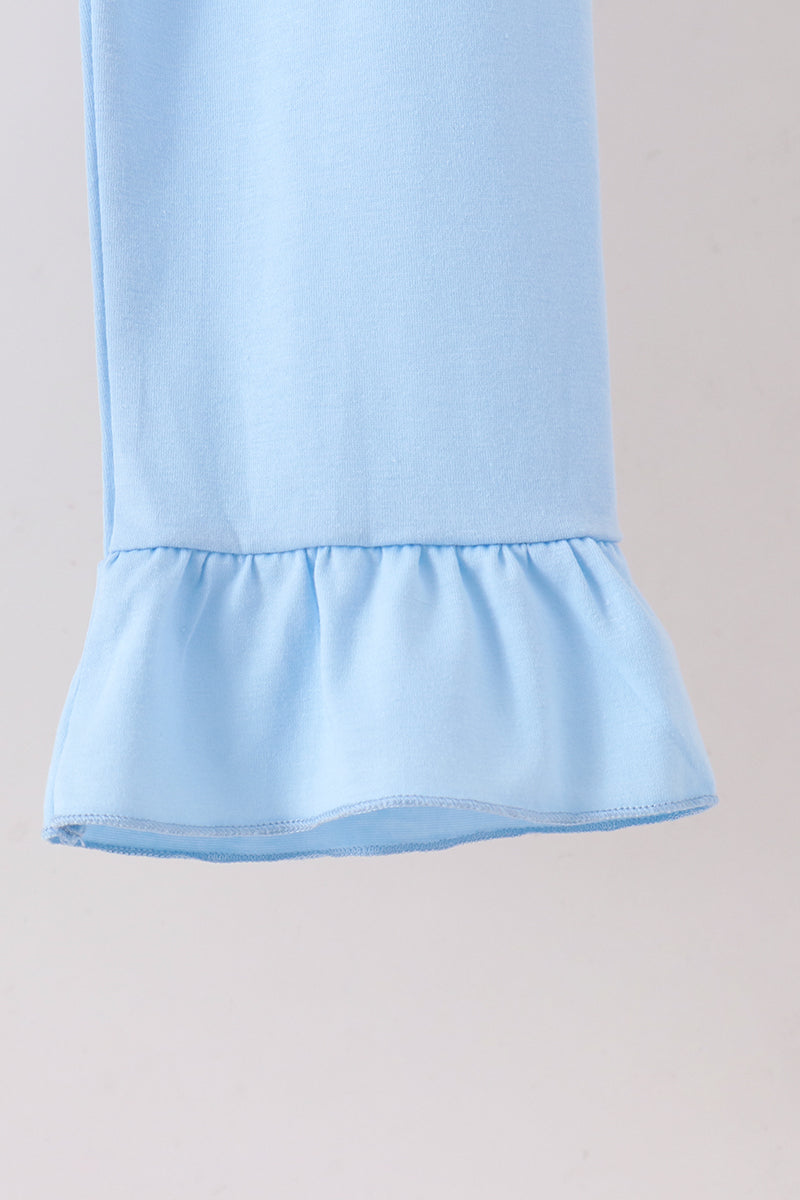 Blue Pumpkin Embroidery Ruffle Pants Set