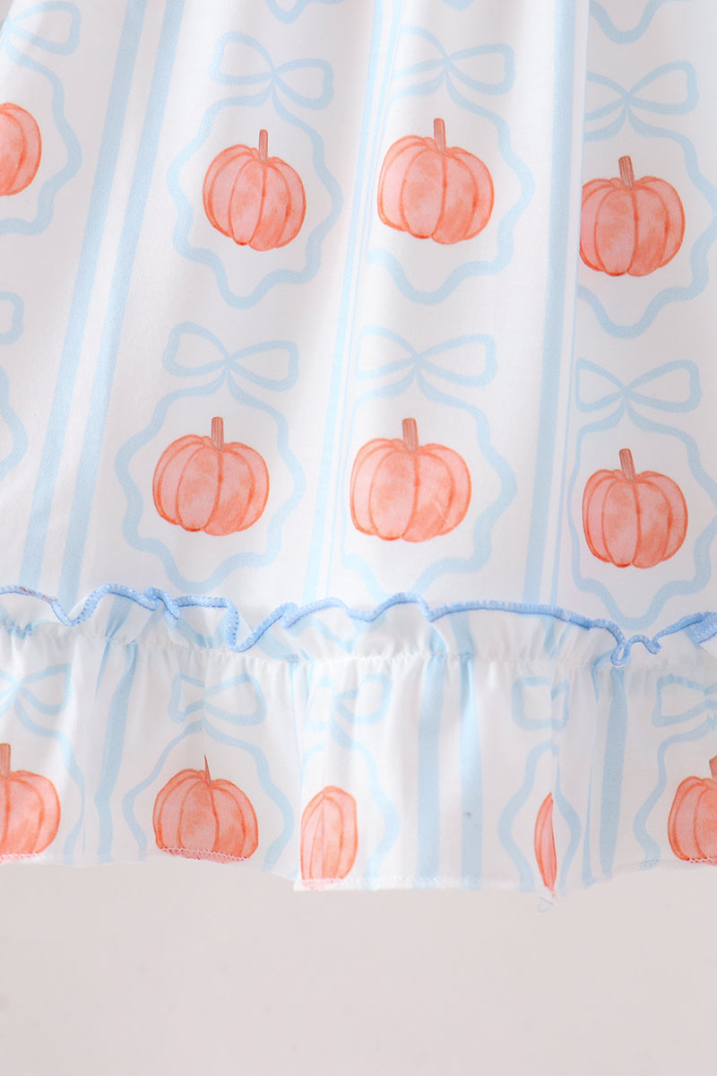 Blue Pumpkin Embroidery Ruffle Dress