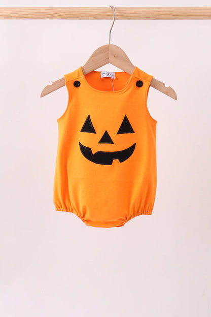 Orange Jack-O-Lantern  Applique Bubble