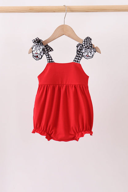 Red Georgia Go Dawgs Smocked Bubble