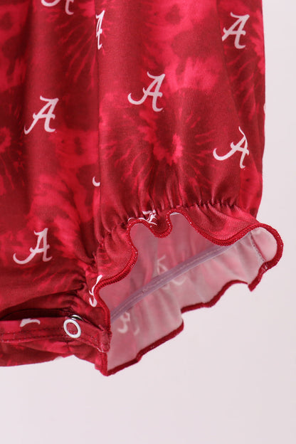 Maroon Alabama Roll Tide Smocked Bubble