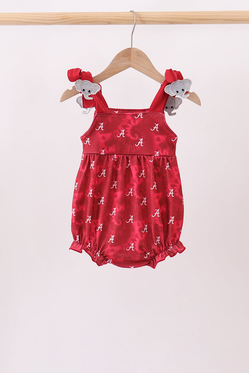 Maroon Alabama Roll Tide Smocked Bubble